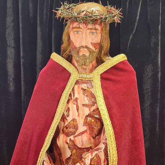 He SUFFERED & DIED for US! Scourged Jesus Fiberglass Statue 36"