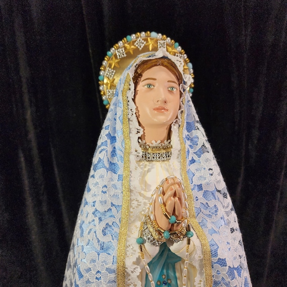 Our Lady of Lourdes Statue, 28" Handcrafted Holy Reminder.