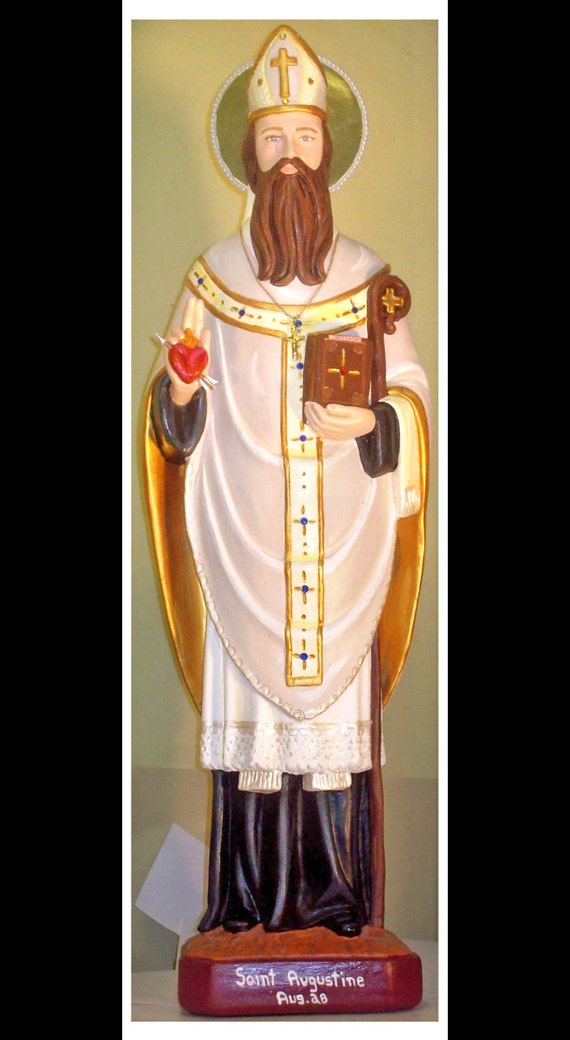 NEED NEW PICS/Free shipping - St. Augustine 25" Catholic Christian Religious Saints Statue