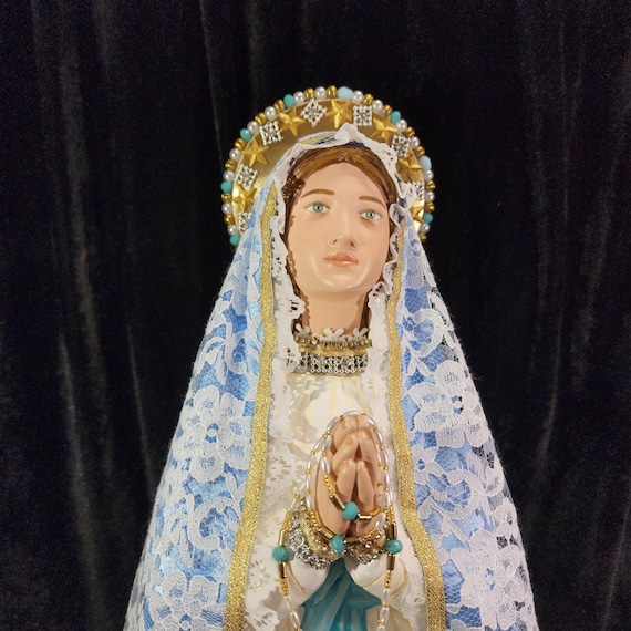 Our Lady of Lourdes Statue, 28" Handcrafted Holy Reminder.