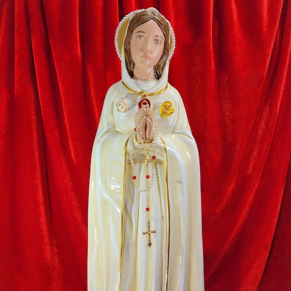Maria Rosa Mystica Statue Our Lady Mystical Rose, 26.5"