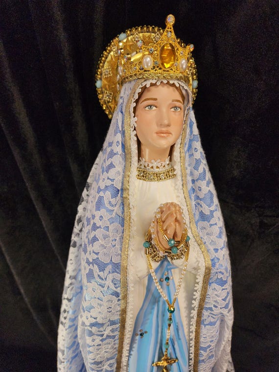 28" Our Lady of Lourdes, France - Beautifully Adorned