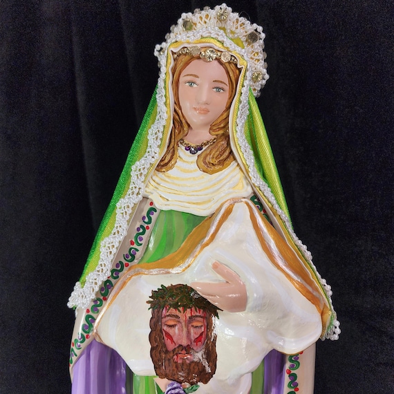 The VEIL has LIFTED! Praise His Holy Name/Face! St. Veronica & her holy veil. 18.5" (New)