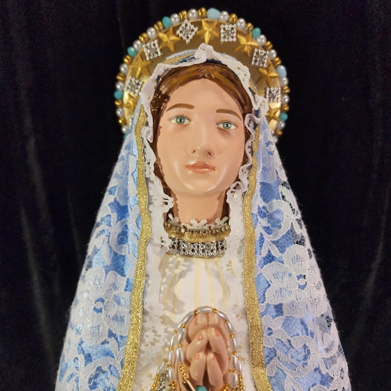 Our Lady of Lourdes Statue, 28" Handcrafted Holy Reminder.
