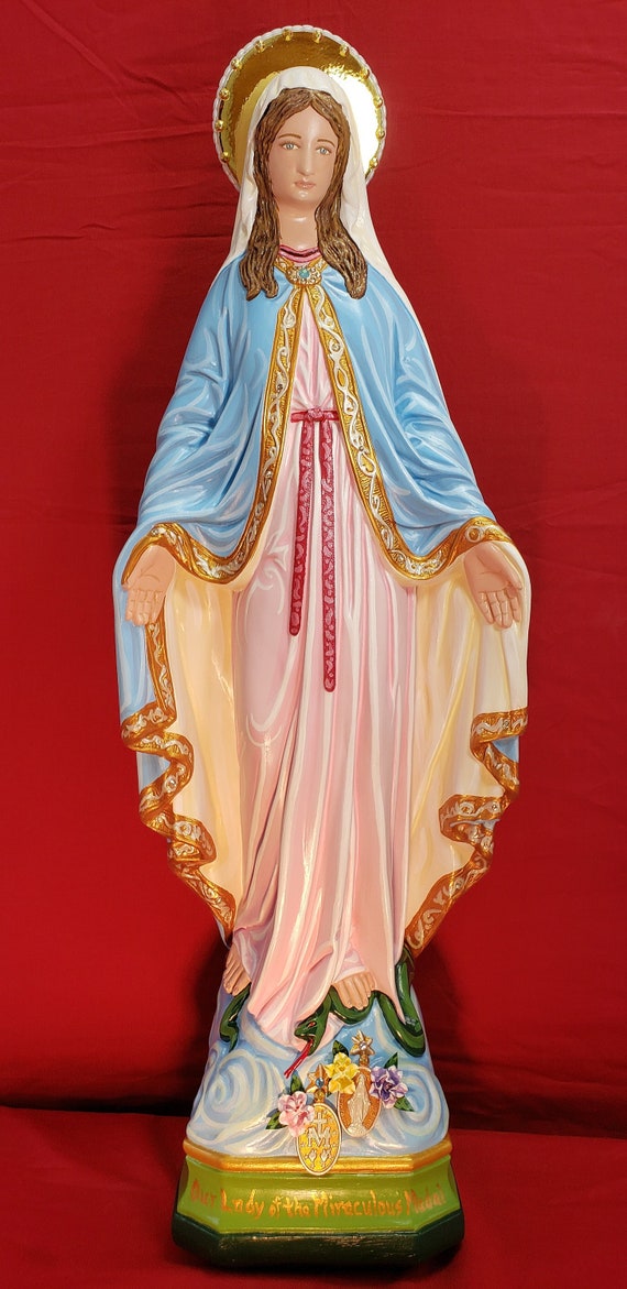 Our Lady of Grace/Miraculous Medal with crown 26"