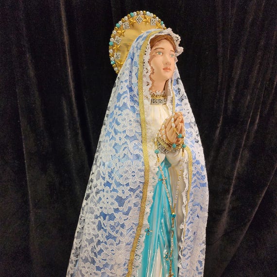 Our Lady of Lourdes Statue, 28" Handcrafted Holy Reminder.