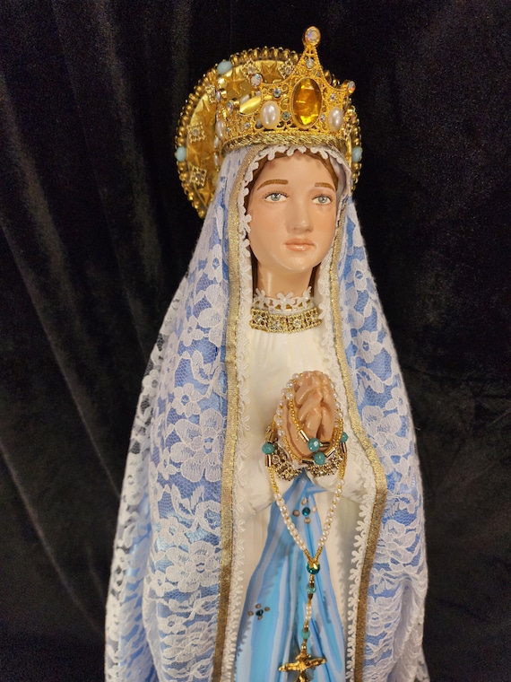 28" Our Lady of Lourdes, France - Beautifully Adorned
