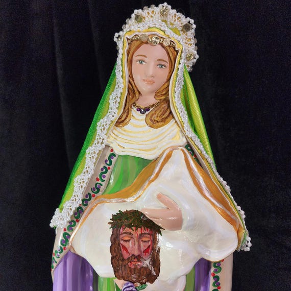 The VEIL Has Been LIFTED! St. Veronica. 18.5" (New) This statue with the Holy Face of Jesus, will scare any demon away!