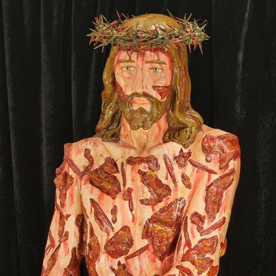 HE DIED For Our SINS! 36" Scourged Jesus Fiberglass Statue