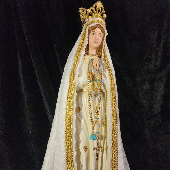 Ready to Go - Our Lady of Fatima Statue 18" – Hand-Painted, Crowned, etc.