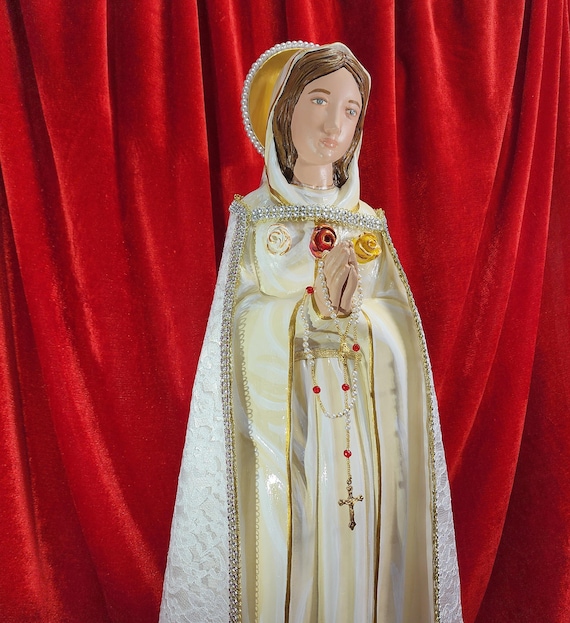 Maria Rosa Mystica Statue Our Lady Mystical Rose, 26.5"