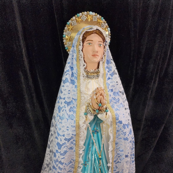 Our Lady of Lourdes Statue, 28" Handcrafted Holy Reminder.