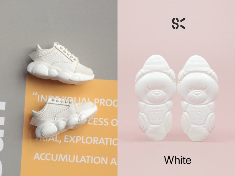 In-stock SK Couture Bear Sneakers for Blythe, jacoosun Rou, obitsu 24, YOSD, Msd, Mdd image 6