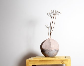 Small bubble cement vase, japandi style decor, natural stone vase, wabi sabi style home decor