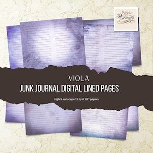 Viola Junk Journal Papers 8 two-page spreads, Gratitude Journal, Faith Based Pages, Jesus Journal, Christian, Landscape