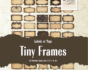 Faith Ephemera Tiny Frame Labels: Junk Journal Ephemera (Digital Download)