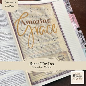 Bible Tip-Ins Beloved Hymns Vellum Bible Journaling Printable