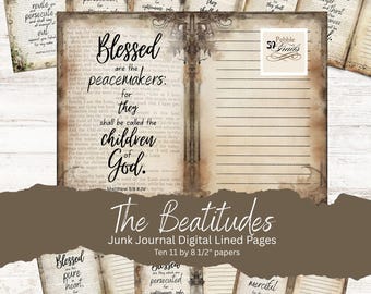 Faith Junk Journal: Sermon on the Mount, Lined Pages (PDF Download)