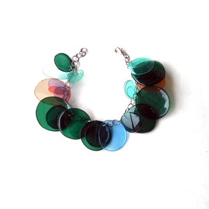 Girl charm bracelet costume jewellery, chain bracelets for women from upcycled plastic bottles