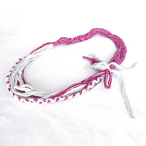 Rope necklace for women from fabric remnants textile jewelry, zero waste long necklaces sustainable jewelry handmade accessories soft jewelr