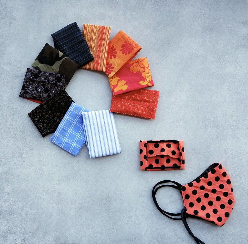 Face Mask Bag Holder From Upcycled Cotton Fabric Wrist for Etsy