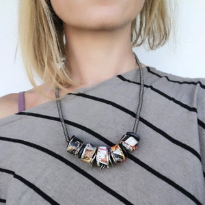 Handmade paper beads sustainable jewelry