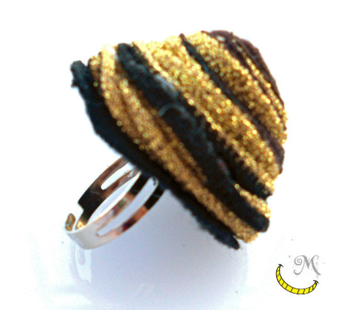 Large Rings Women From Upcycled Fabric and Paper Mache - Etsy