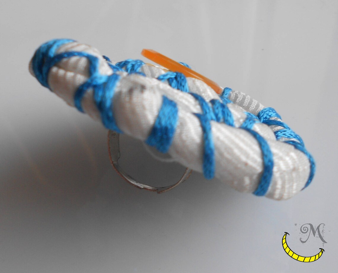 Large Rings Women From Recycled Fabric and Vintage Buttons | Etsy