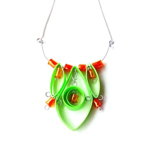 Medallion necklace upcycled plastic bottles costume jewellery, elvish necklace  with handmade beads