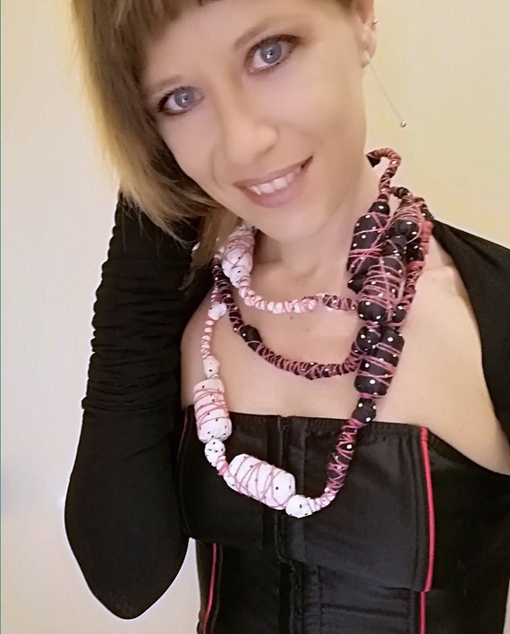 Collares largos para bisutería collar de tela - Etsy España