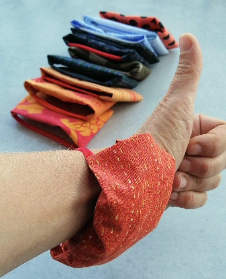 Face Mask Bag Holder From Upcycled Cotton Fabric Wrist for Etsy