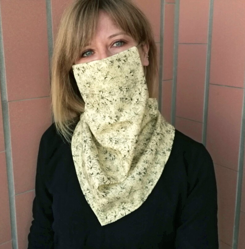 Bandana Face Mask With Ear Loops Upcycled Facemask Etsy