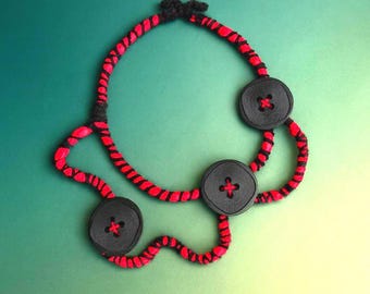 Textile necklace, short necklaces for women, fabric jewelry bijoux