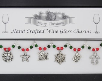 Fairytale Themed Wine Glass Charms Set of 6 Handmade Multi Colour