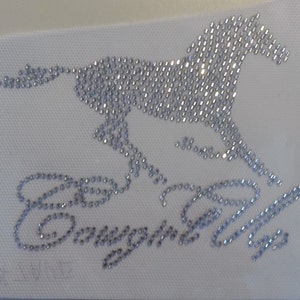 Rhinestone Horse Cowgirl Up heat Transfer   *HORSE BLING*