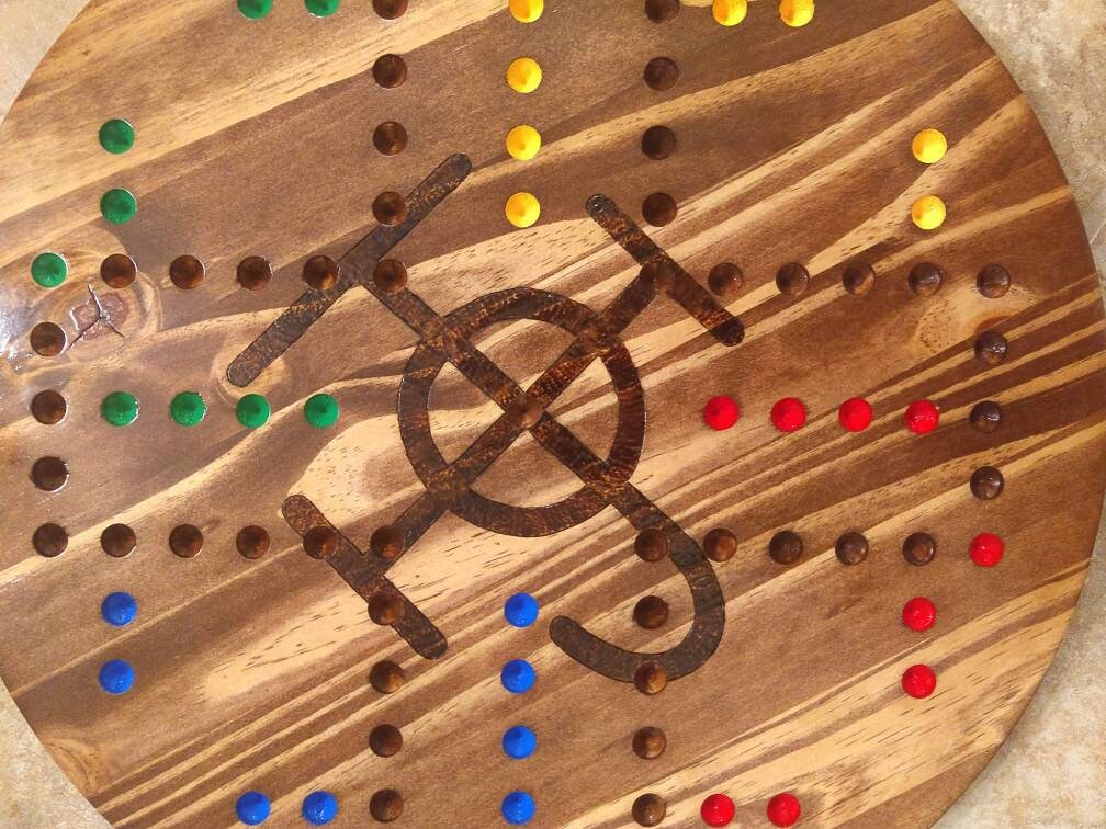 Wahoo Game Board Custom Wood Burned Wahoo Game Wood Burned Aggravation Game Custom Center 