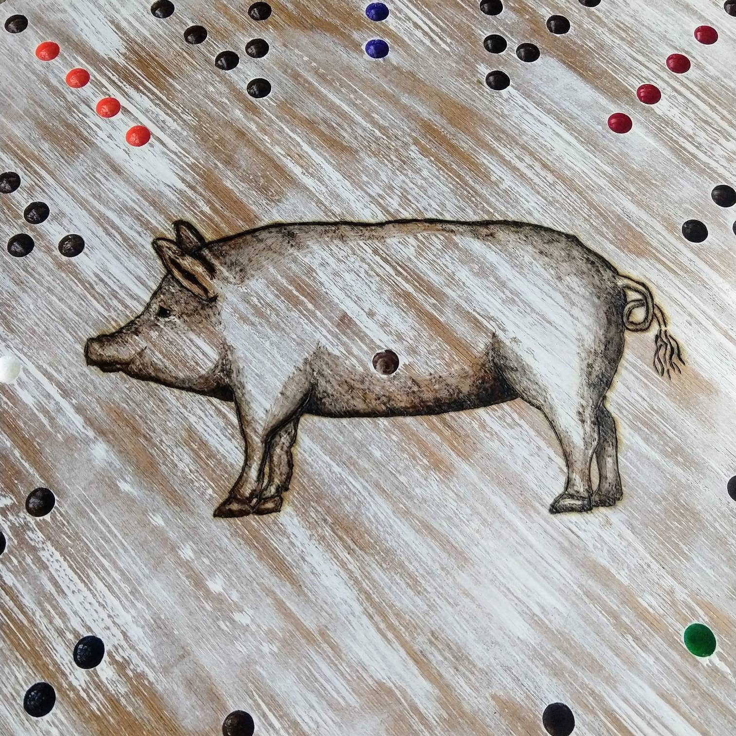 Wahoo Game Board Custom Wood Burned Wahoo Game Wood Burned Aggravation Game Custom Center 