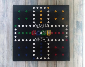 Family game night Wahoo game board, small 4 player Wahoo, square Aggravation game board, party game board, 15" square Wahoo game