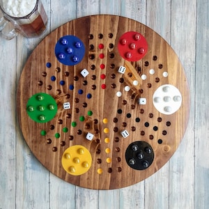 5 marble wahoo game,4/6 double side wahoo, 5 marble parcheesi style wahoo, 5 marble aggravation,  4 player and 6 player wahoo game board