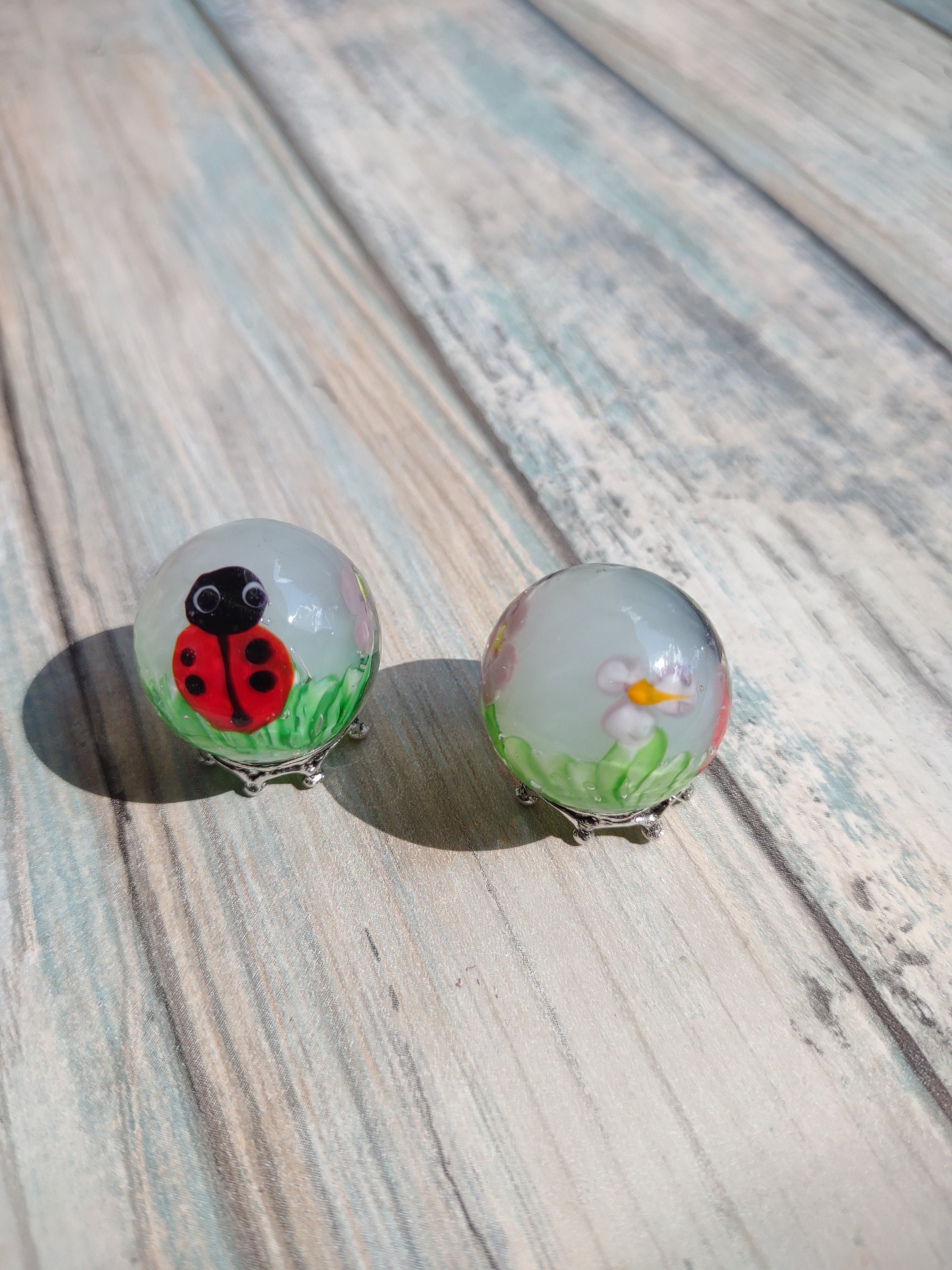 Ladybug Glass Marbles, 22mm Collector Marbles, Ladybird Collector ...