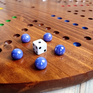 5-marble, Extra-Large 4 or 6 Player Wahoo Game Board – 24&quot; Round Aggravation Style – Double-Sided Option – Handmade