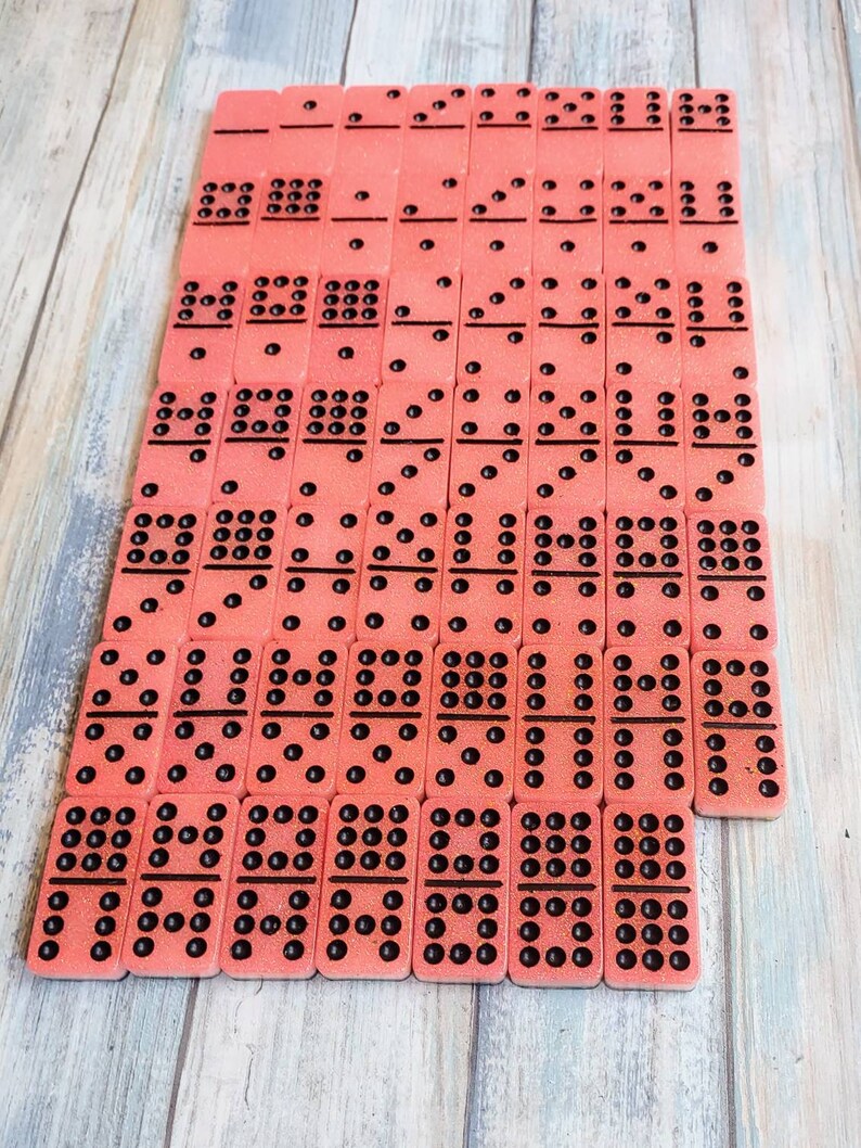 Double 9 Domino Set Double 12 Domino Set Hand Made Resin Etsy