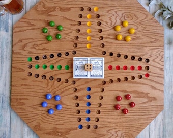 Giant Wahoo OR Jokers Game board, 4 player Pegs and Jokers/Wahoo game, Extra large marble Jokers or Wahoo game board, Classic wood games,