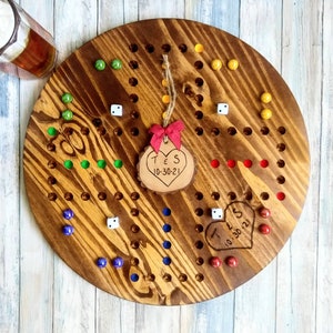 4 player Wahoo game board, custom Wedding/anniversary theme Wahoo game board, Aggravation game for Wedding or Anniversary gift, family game