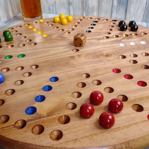 6 player Extra large marble Wahoo, 1&quot; marble 6 player wahoo board, Wahoo game board, Extra large round 6 player aggravation, 25mm marbles