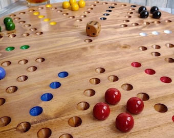 6 player Extra large marble Wahoo, 1" marble 6 player wahoo board, Wahoo game board, Extra large round 6 player aggravation, 25mm marbles