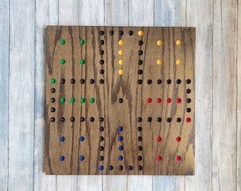 small four player wahoo, classic square wahoo game, aggravation game board, wooden aggravation board, family , dark walnut stain
