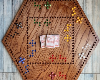 Jokers board, 4/6 player deluxe Jokers game, Cards and marbles game, Carbles,murder game, handmade jokers wild game board for 4 or 6 players