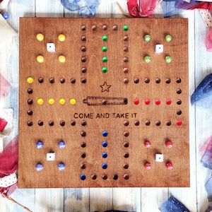 come and take it Wahoo game board, Gonzales flag board game, 4 player wahoo game board, square Aggravation game board, Marble games