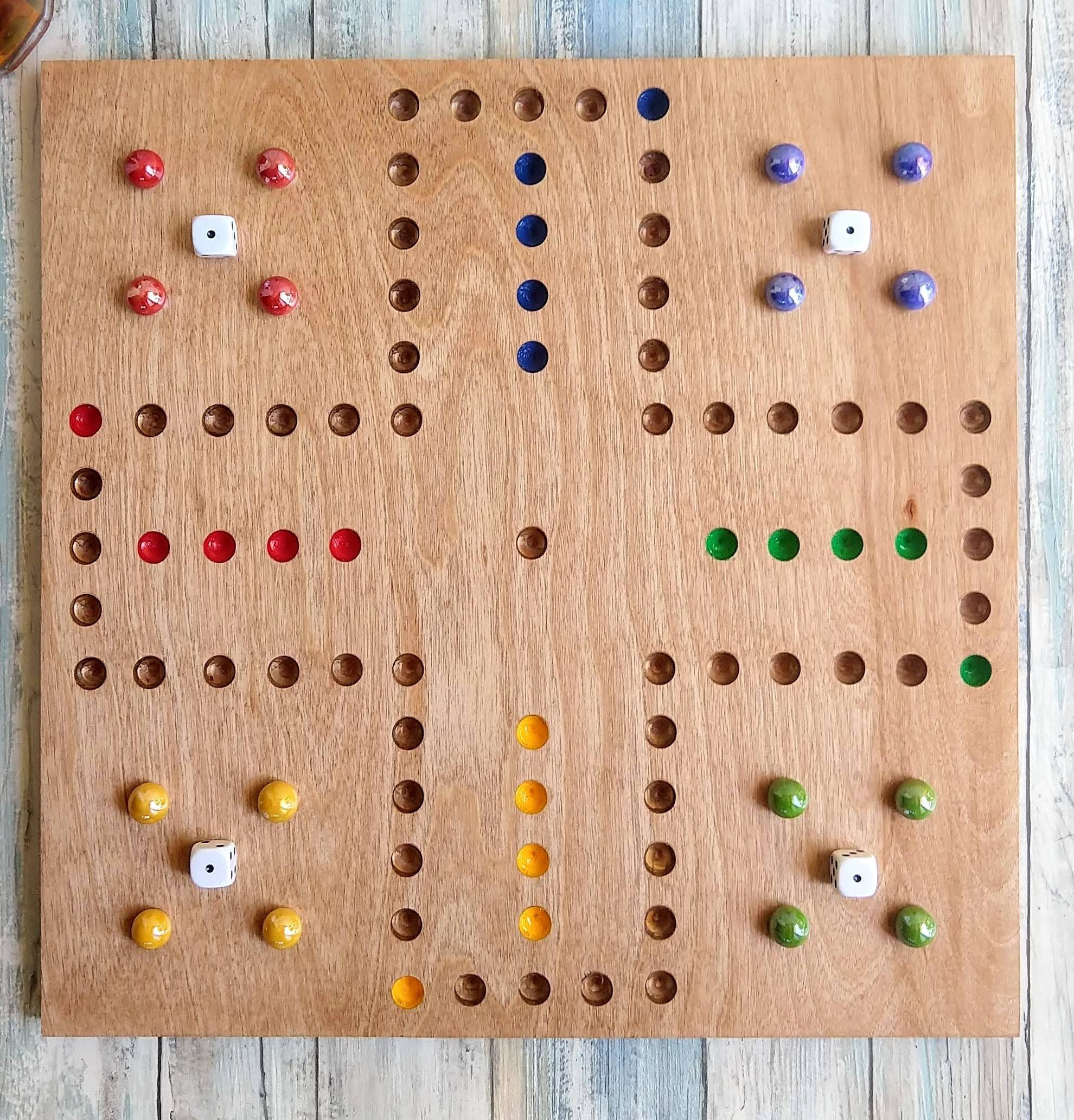 Aggravation Board Game 2 to 4 player. Hand made. Wahoo, Marble